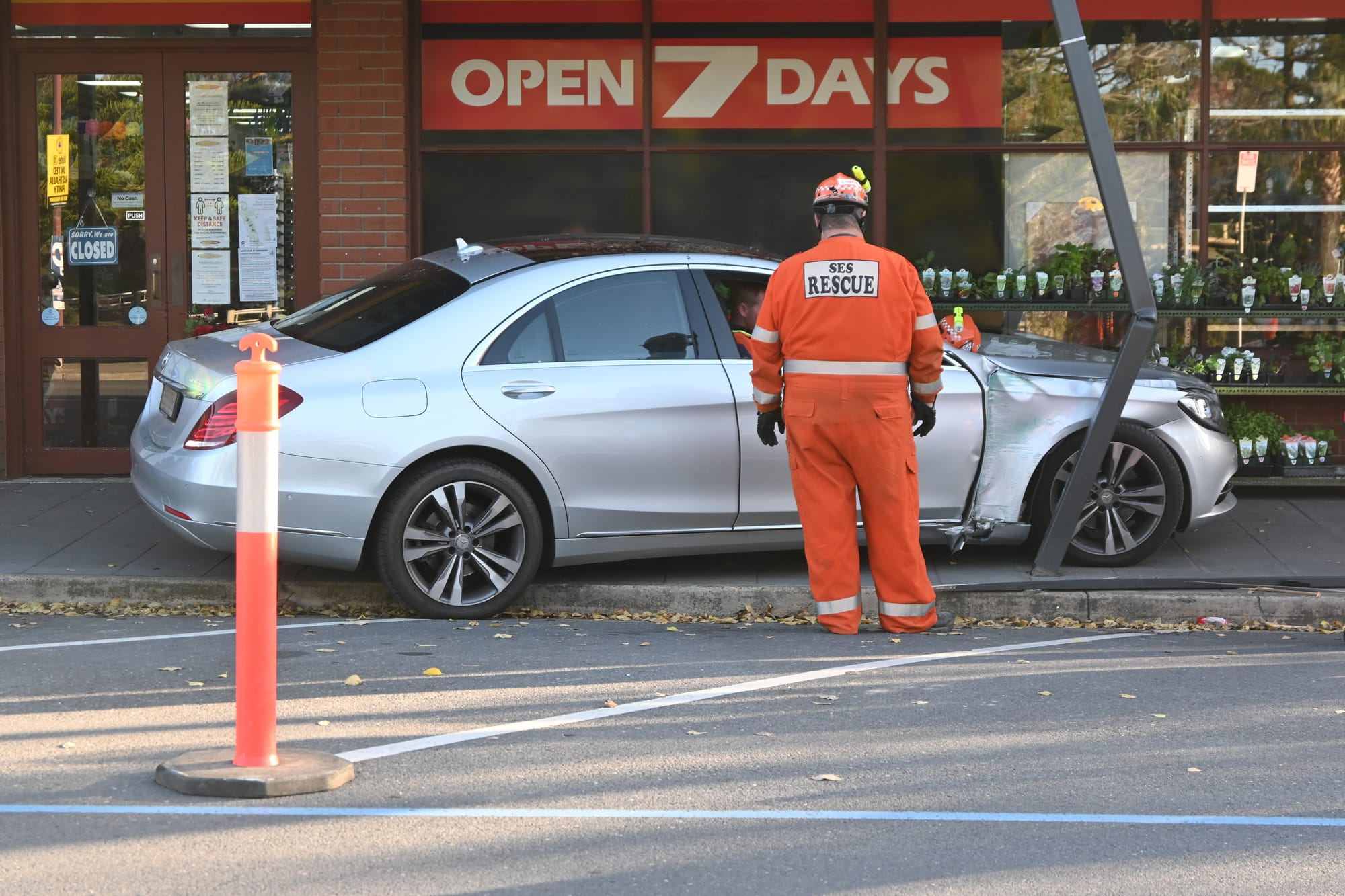 Car ploughs into Strathalbyn Browse In and $ave posts when attempting to park