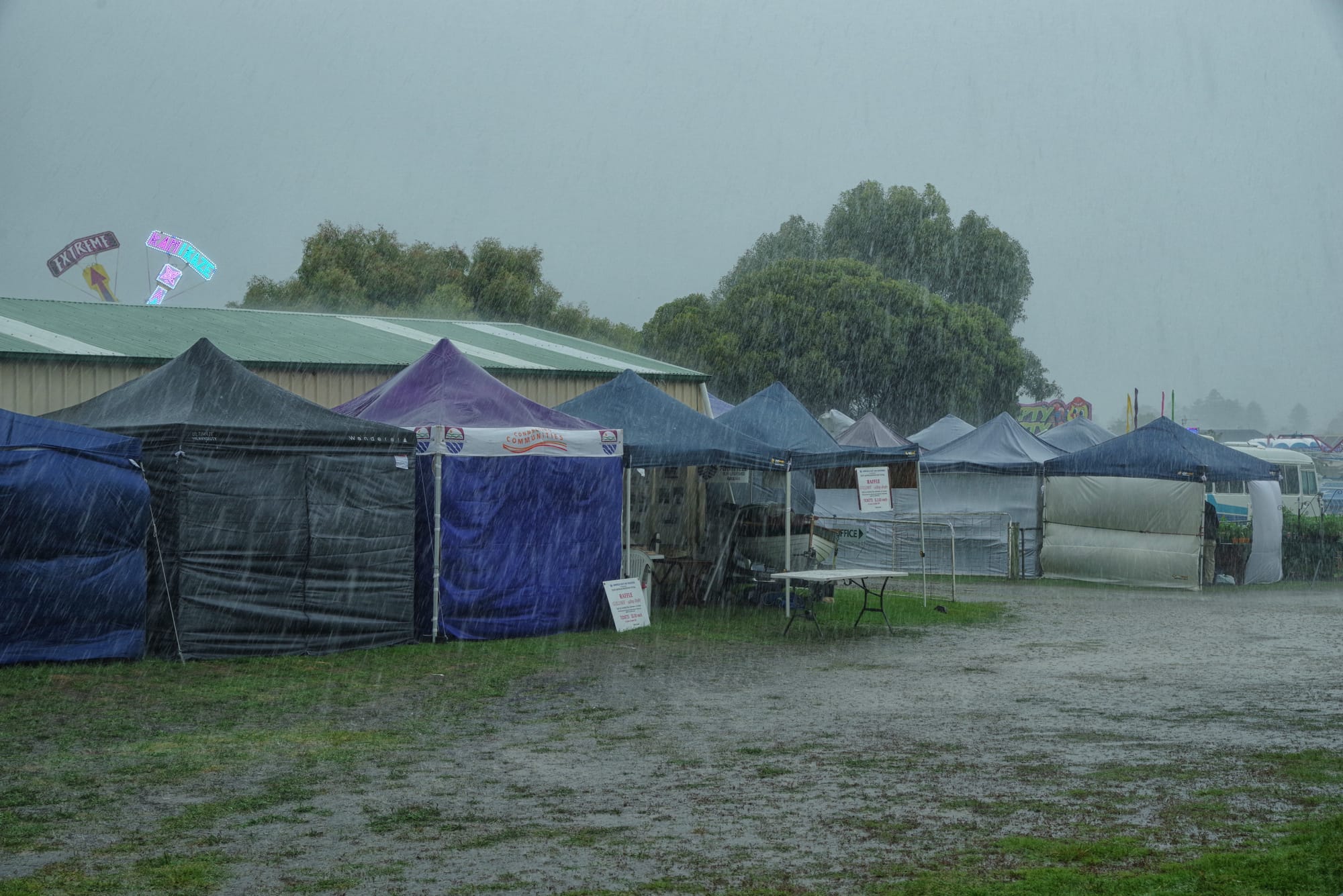 RAIN OR SHINE: Soggy show goes on to see near-record Sunday crowd