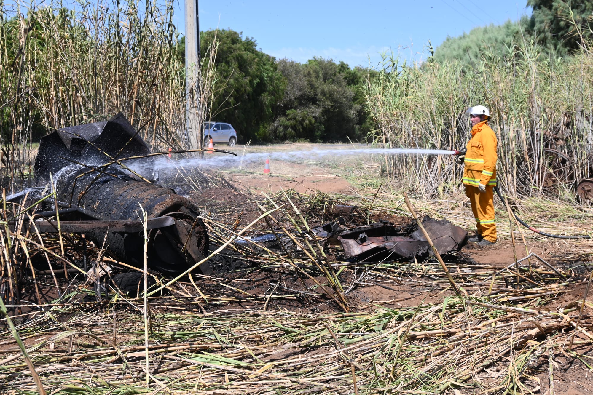 Powerline sparks fire at Bletchley