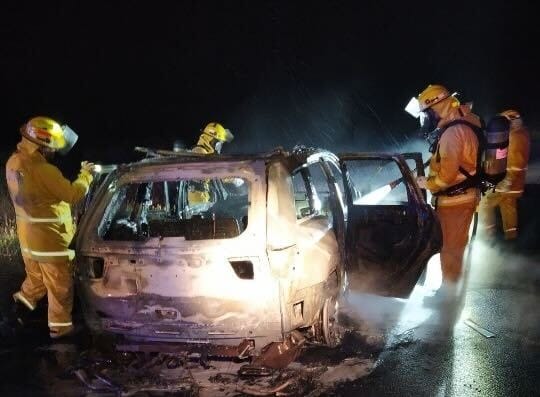 Vehicle fire at Langhorne Creek