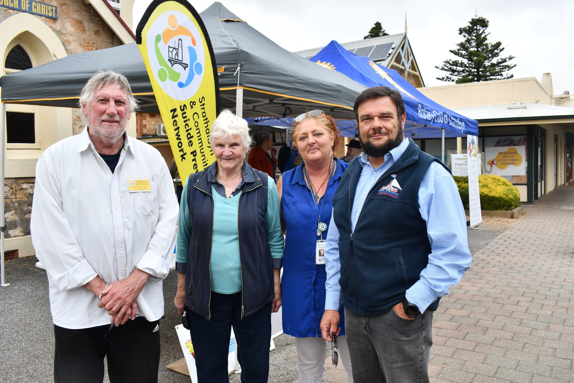 Mental health talk on the street during all-inclusive suicide prevention event