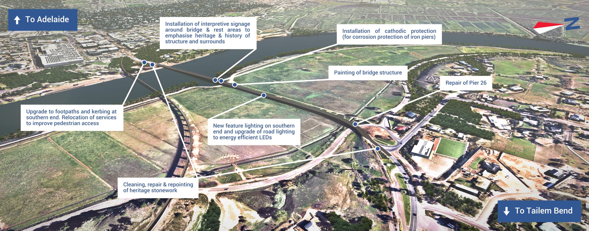 Old Murray Bridge refurbishments to temporarily close commuter access