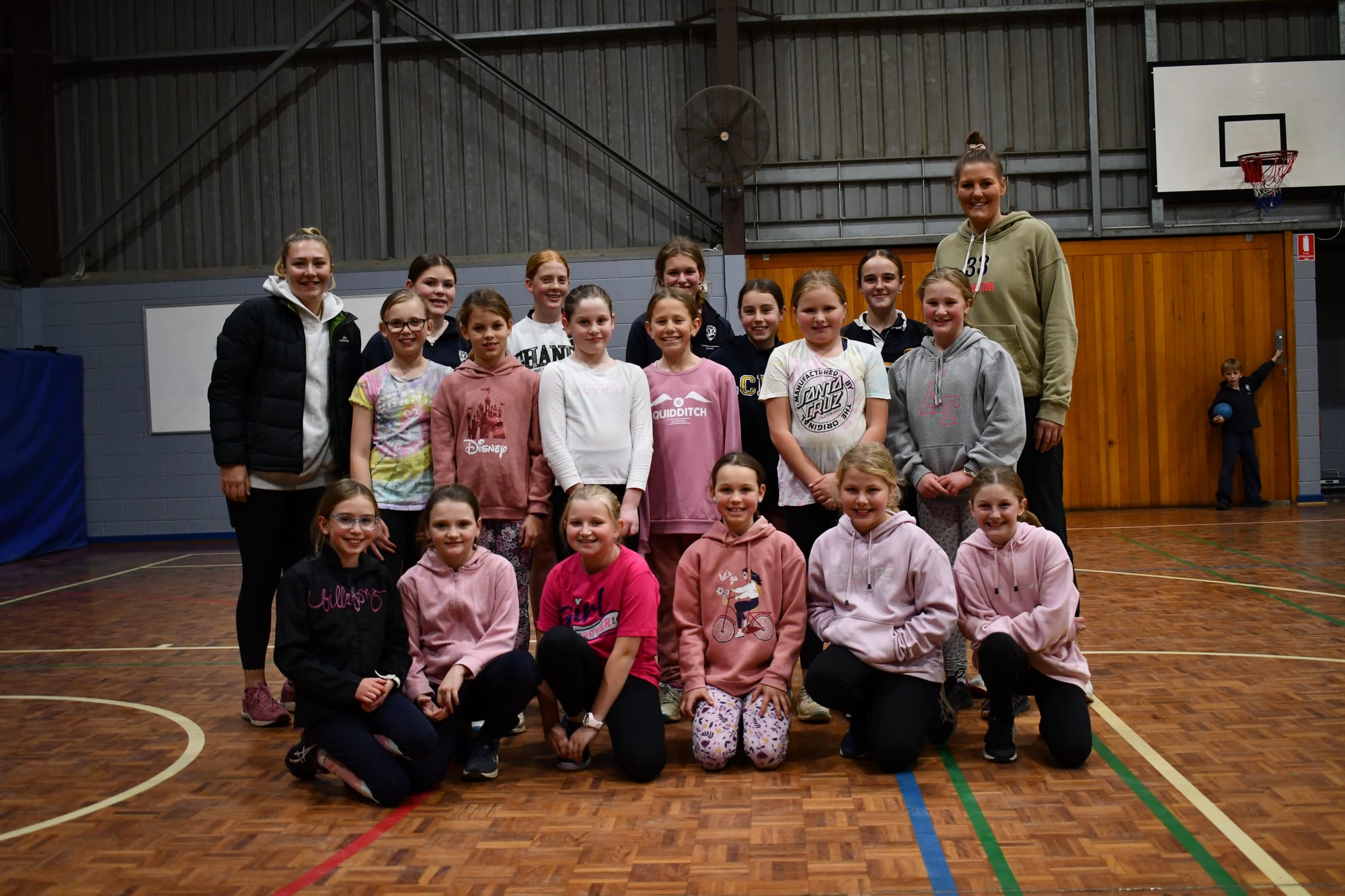 THUNDERBIRDS ARE GO: Young netballers meet their heroes
