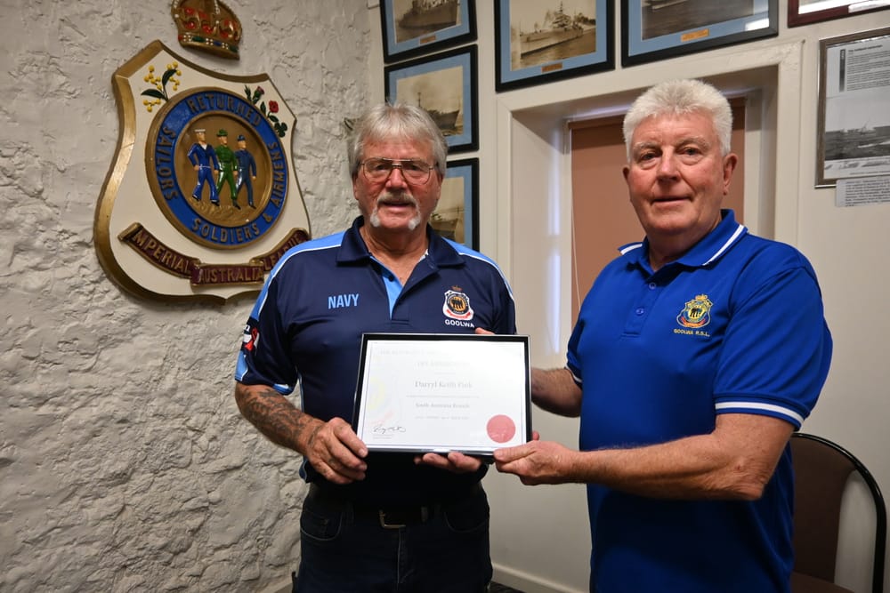 TICKLED PINK: Goolwa RSL member awarded life membership post image