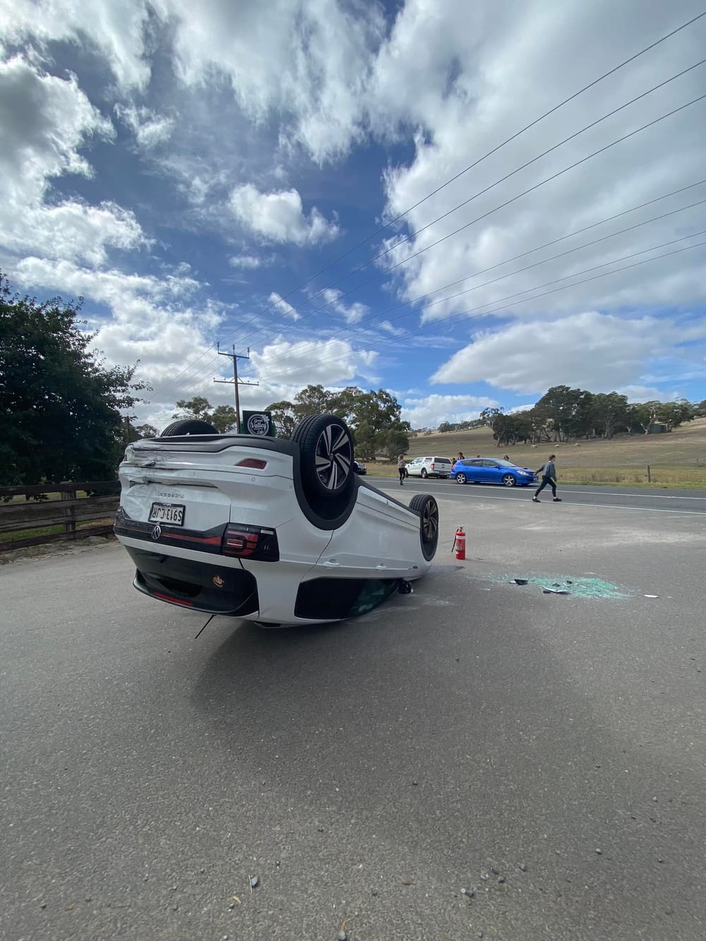 Car flipped in Nairne Road crash, no injuries sustained post image