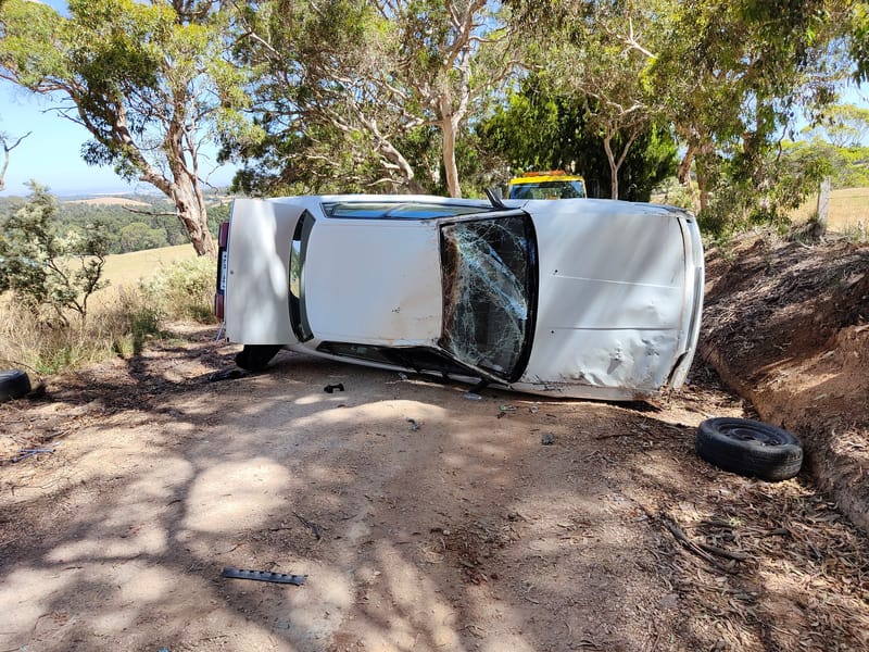 Car lands in ditch at Bugle Ranges post image